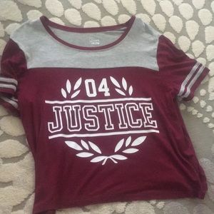 Dark purple/red tint crop top from JUSTICE